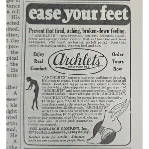 Archlets Arch Support Insole Comfort Footwear 1927 print ad
